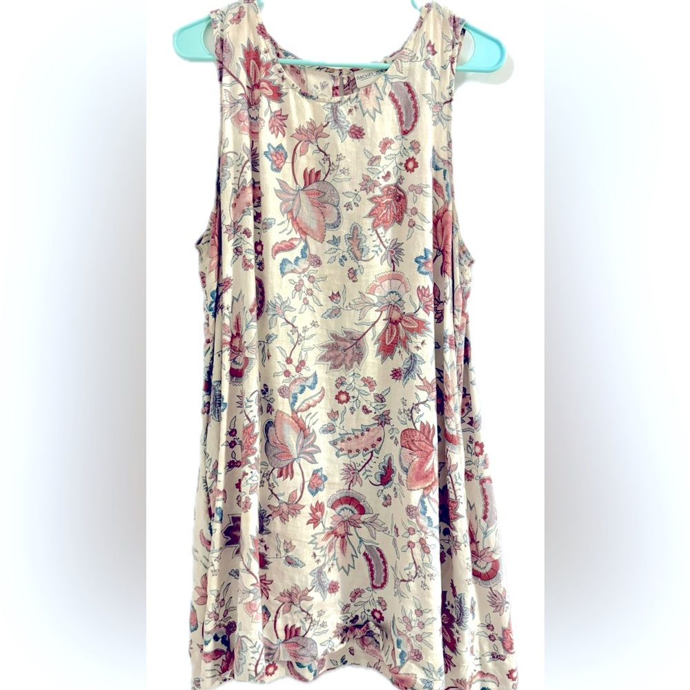 Rachel Zoe 100% Linen Floral Dress with pockets Size XL Good used condition